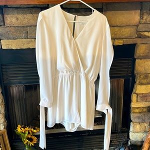 White Tie Sleeve Romper